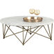 Skyy 40 X 15 inch White / Antique Brass Coffee Table